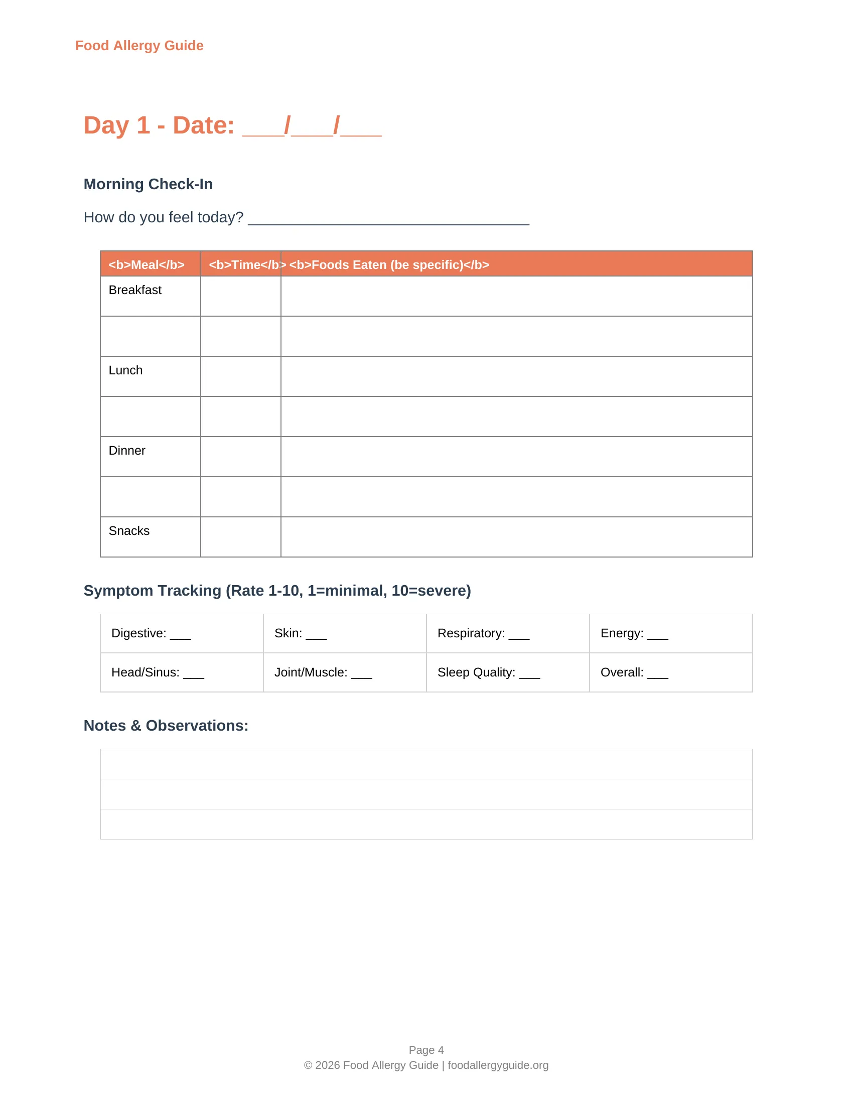 90-Day Symptom Journal preview 3